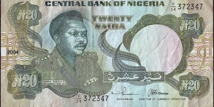 Nigeria 2004 20 Naira. Banknote