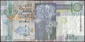 Seychelles N.D. (1998) 10 Rupees. Banknote