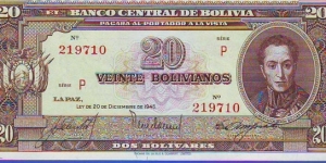  20 Bolivares Banknote