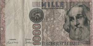 Italy 1000 Lire 1982 Banknote