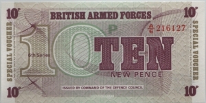 British Armed Forces 10 New Pence Banknote