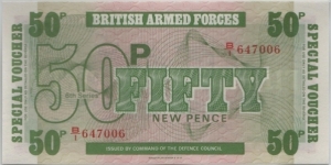 British Armed Forces 50 New Pence Banknote