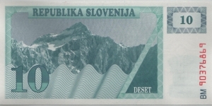 Slovenia 10 Tolar 1990 Banknote