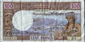 New Hebrides N.D. 100 Francs. Banknote