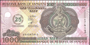 Vanuatu 2005 1,000 Vatu.

25 Years of Vanuatuan Independence. Banknote