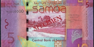 Western Samoa N.D. (2008) 5 Tala.

Specimen note. Banknote