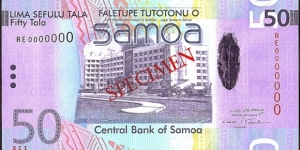 Western Samoa N.D. (2008) 50 Tala.

Specimen note. Banknote