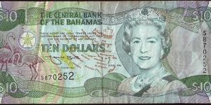Bahamas 1996 10 Dollars. Banknote