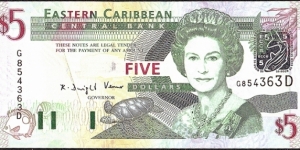 Dominica N.D. 5 Dollars. Banknote