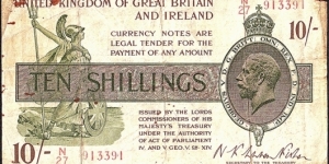 Great Britain N.D. 10 Shillings. Banknote