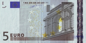 Ireland 2002 5 Euros. Banknote