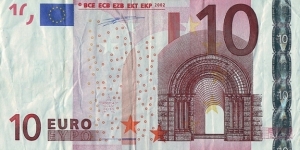 Ireland 2002 10 Euros. Banknote