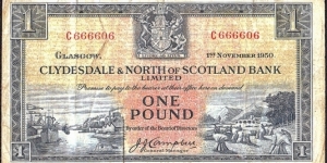 Scotland 1950 1 Pound. Banknote