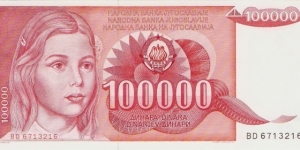 100.000 Dinars Banknote