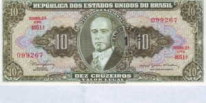  1 Centavo on 10 Cruzeiros Banknote