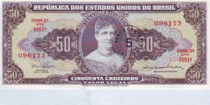  5 Centavos on 50 Cruzeiros Banknote
