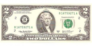 2Dollar (Currency) Banknote