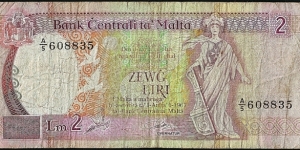 Malta N.D. (1989) 2 Pounds. Banknote