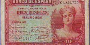  10 Pesetas Banknote