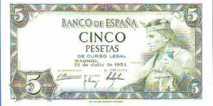  5 Pesetas Banknote