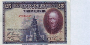  25 Pesetas Banknote