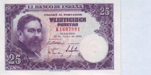  25 Pesetas Banknote