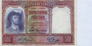  500 Pesetas Banknote
