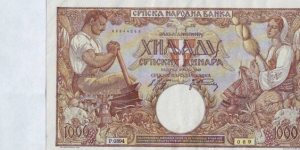  1000 Dinara Banknote