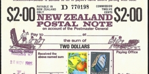 New Zealand 1985 2 Dollars postal note.

A numismatic souvenir of my home town - Wanganui. Banknote