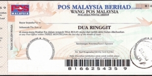 Kuala Lumpur 2009 2 Ringgit postal order. Banknote