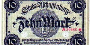 *NOTGELD*__10 Mark__pk# NL__Aschaffenburg Banknote