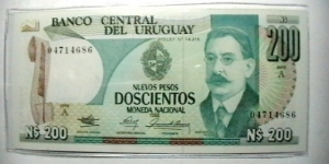 Uruguay 1986 200 Nuevos Pesos P# 66  Banknote