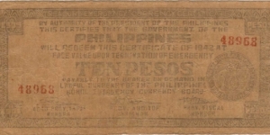 S-137d Bohol Ten Peso note. Banknote