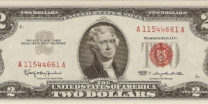 2 Dollars, Red Seal Banknote