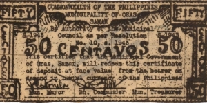 SMR-574 Samar 50 centavos note. Banknote