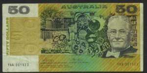 1974 $50 Note YAA First Prefix - First Year of Printing Banknote