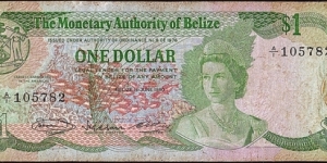 Belize 1980 1 Dollar. Banknote