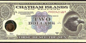 Chatham Islands 1999 2 Dollars (200 Cents). Banknote