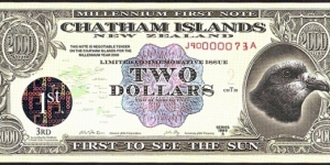 Chatham Islands 1999 2 Dollars (200 Cents). Banknote