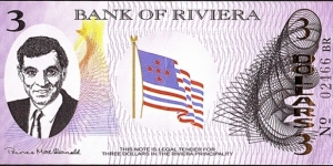 Riviera Principality N.D. (1996) 3 Dollars.

Extremely rare!

From the very first issue of plastic banknotes to circulate in New Zealand. Banknote