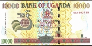 Uganda 2007 10,000 Shillings.

Commonwealth Heads of Government Meeting. Banknote