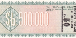 Banknote from Bolivia