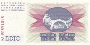 Banknote from Bosnia