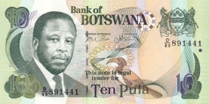 Botswana P24a (10 pula 2002) Banknote