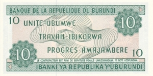 Banknote from Burundi