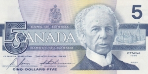 Canada P95c (5 dollars 1986) Banknote