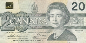Canada P97a (20 dollars 1991) Banknote