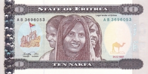 Eritrea P3 (10 nakfa 24/5-1997) Banknote