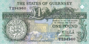 Guernsey P52c (1 pound ND ca1991) Banknote