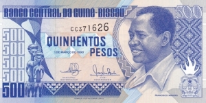 Guinea-Bissau P12 (500 pesos 1/3-1990) Banknote